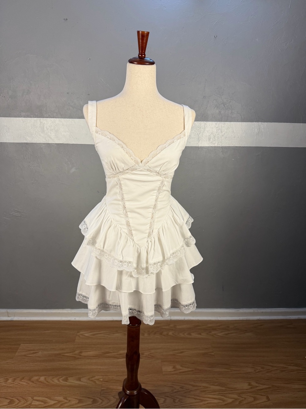 Mistress Rocks Tired Lace Trim Mini Dress - Picture 2 of 14